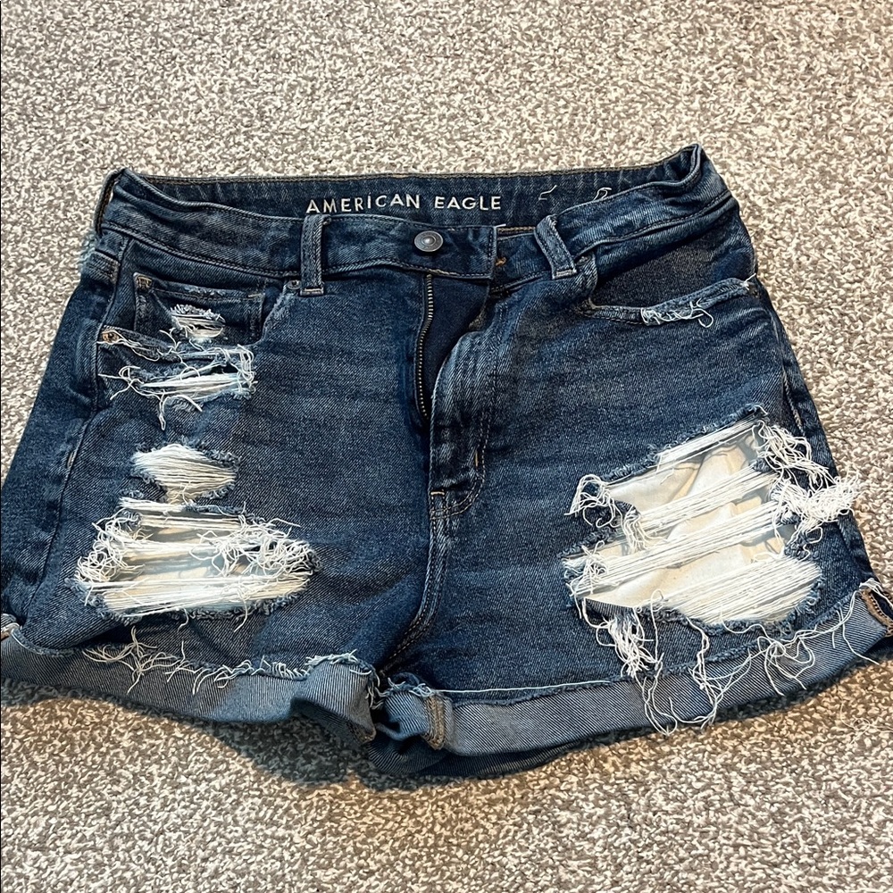 American Eagle Outfitters Ripped Blue Jean Shorts